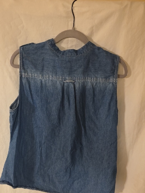 a.n.a Blue Denim Button-Front Tank Top - Picture 6 of 6